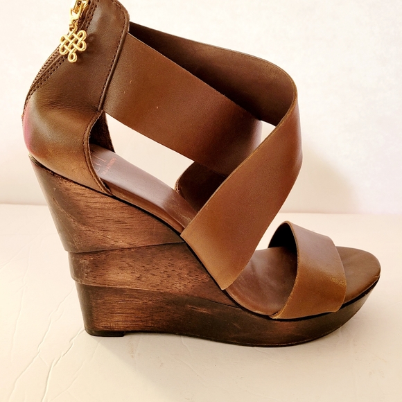 Diane von Furstenberg Opal Crisscross Wedge Sandal Sz 8.5 - Picture 5 of 12